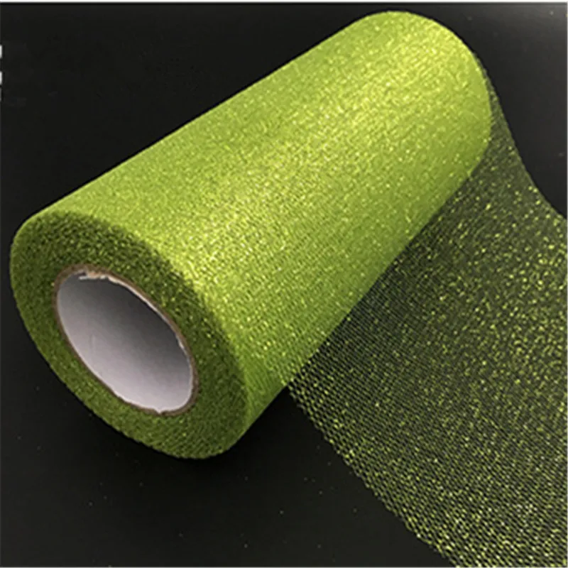 army green Горячая блестящая Тюлевая ткань 15 см* 22 м детский душ тюль ролл юбка пачка DIY свадебная отделка органзы День Рождения украшения для детей - Цвет: army green