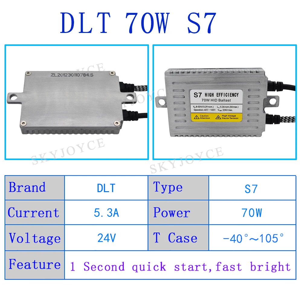 SKYJOYCE Высокая мощность 12 в 24 в 70 Вт HID комплект фар DLT S7 HID Балласт H1 H7 H11 D2H Ceramice база HID лампы 4300K 6000K