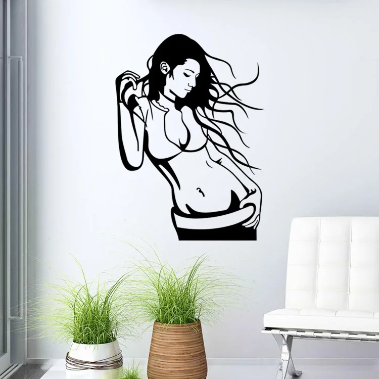 Бесплатная доставка diy виниловые обои новая фигура красивая девушка Наклейка на