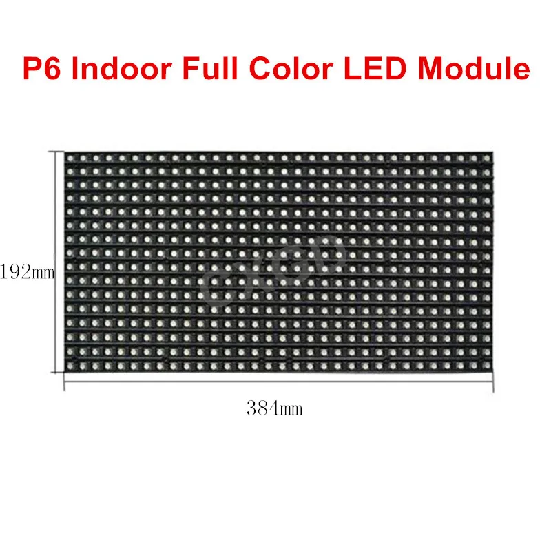 Светодиодный модуль высокой четкости P6 для помещения SMD rgb 384*192 мм 64*32 пикселей 7