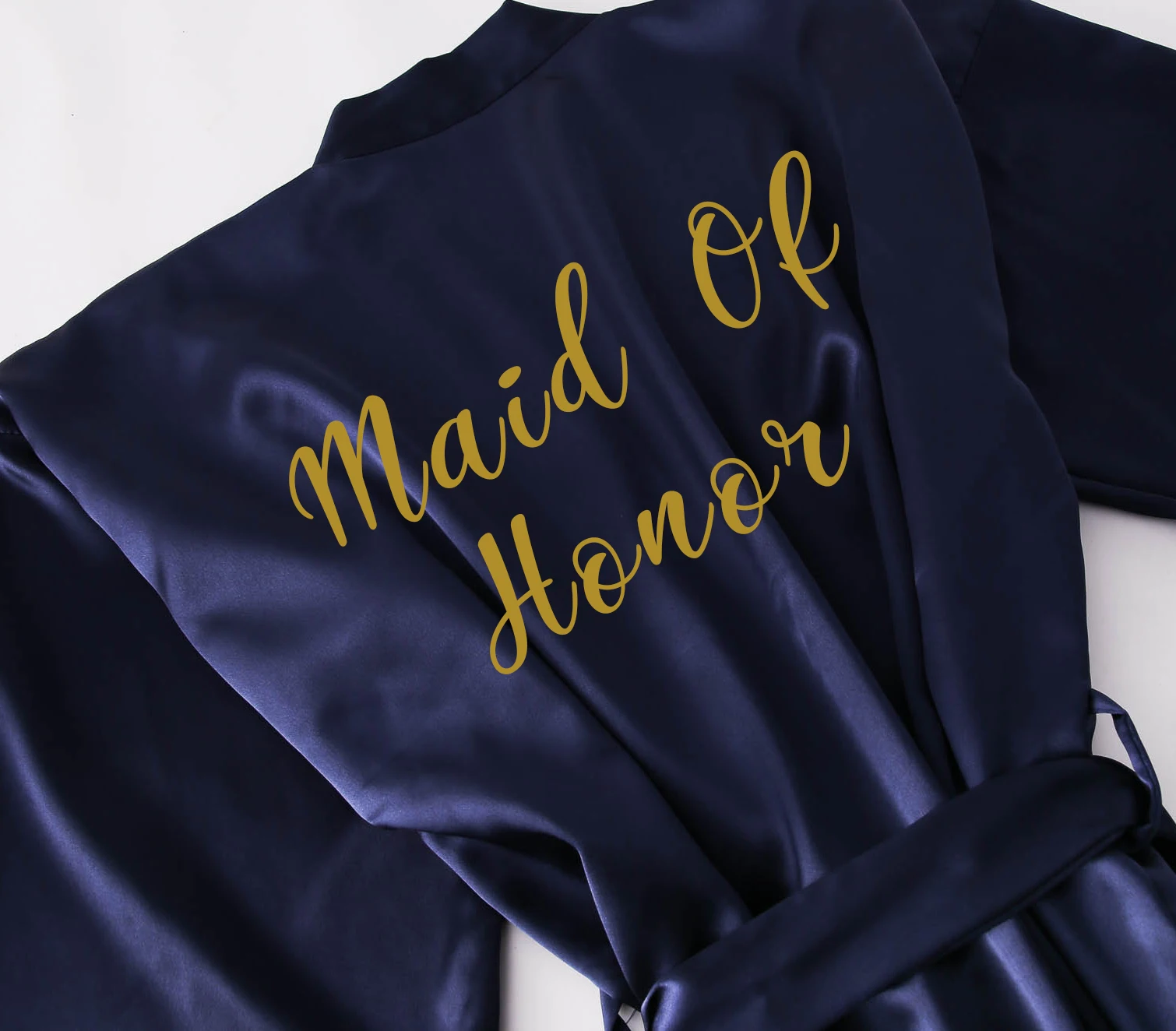 blue Maid of honor Owiter атласные шелковые халаты плюс размер свадебный банный халат невесты халат Летняя женская одежда ночная рубашка подружки невесты - Цвет: blue Maid of honor