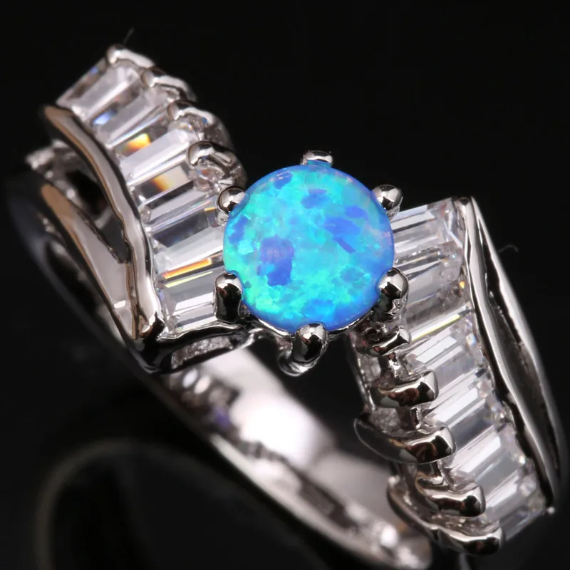 Новое поступление стильные драгоценные камни Синий огненный опал и белый