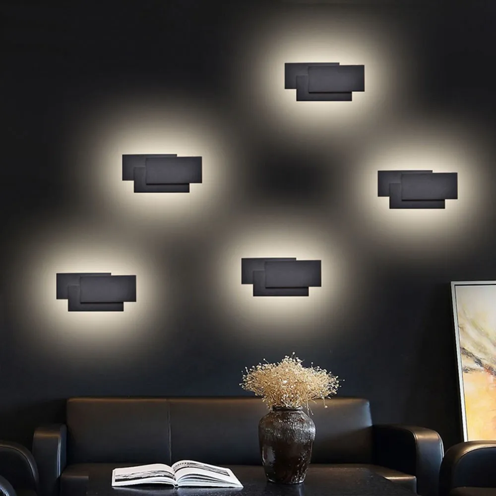 

LED Wall Lamps Wall Mounted Sconces Modern Wall Sconce Lustre Aluminum Painted White Black Wall Light