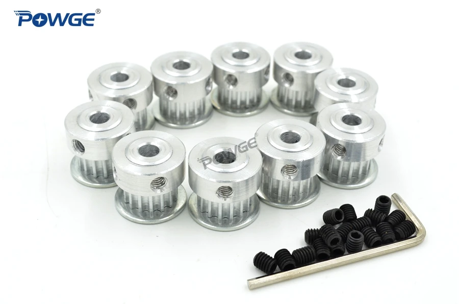 POWGE 10pcs 15 Teeth HTD 3M Timing Pulley Bore 5mm 6.35mm 8mm for Width 6mm synchronous belt HTD3M Belt pulley 15Teeth 15T | Обустройство