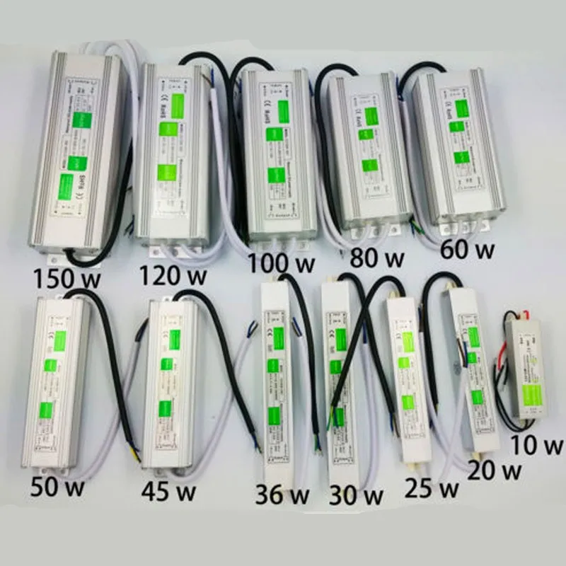 

10W- 100W Led Driver Transformer Power Supply Adapter AC110-260V to DC12V/24V Waterproof Electronic outdoor IP67 led strip lam