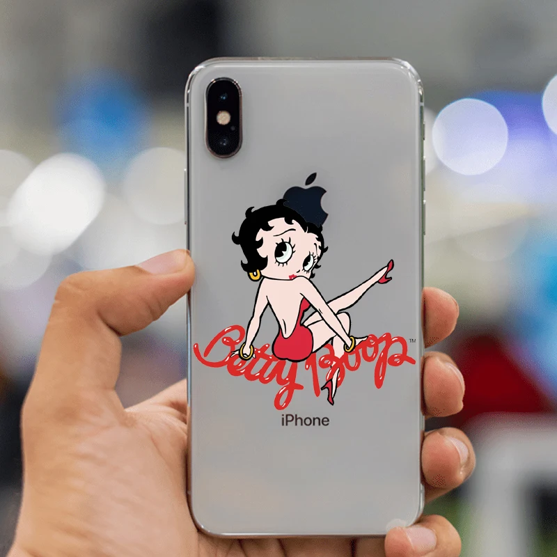 Betty Boop Мягкий ТПУ силиконовый чехол для iPhone XR XS Max 8X7 6 6S Plus 5 5S SE 5C 4 4S | Мобильные