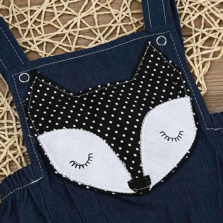 Лидер продаж забавная одежда для малышей комбинезон без рукавов с принтом лисы