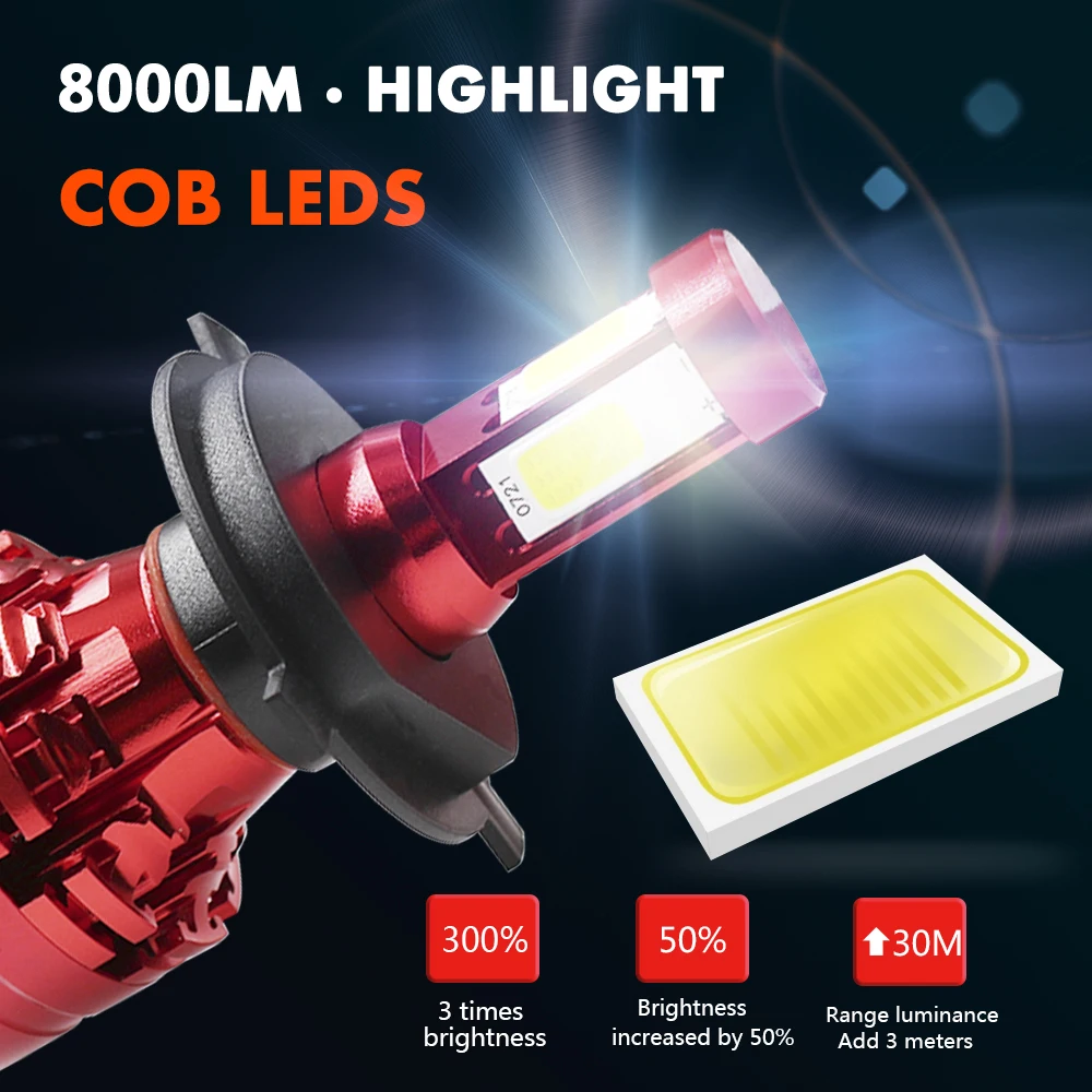Новая Cree Cob Чип Автомобильная фара H7 светодиодный H4 H8/H9/H11 HB3/9005 HB4/9006 H10 H16 лампа авто