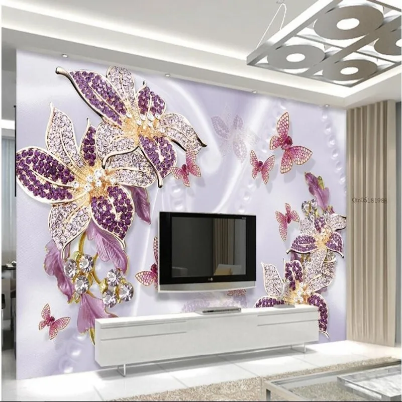 Большой пользовательский 3D стерео роскошный Европейский фиолетовый Ювелирный