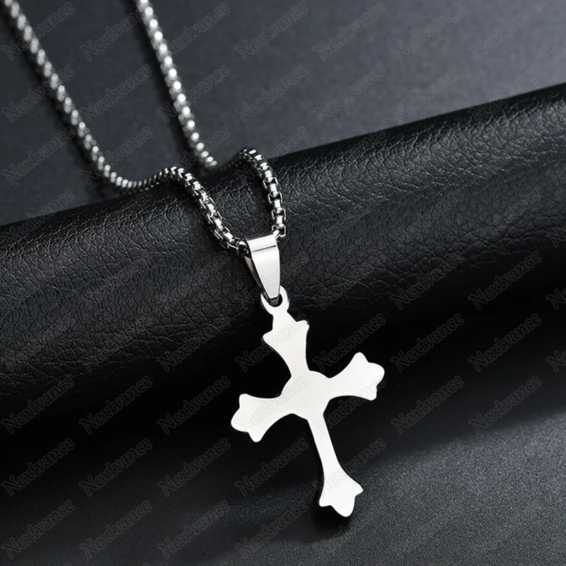 Простые Подвески Nextvance Jesus Cross ожерелья серебряного цвета из нержавеющей стали