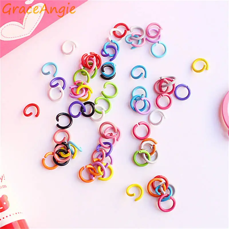 

GraceAngie 100pcs/lot Colorful Jump Rings Split Rings Connectors Mix Diy Jewelry Finding Bag Decor Making Accessories Wholesale