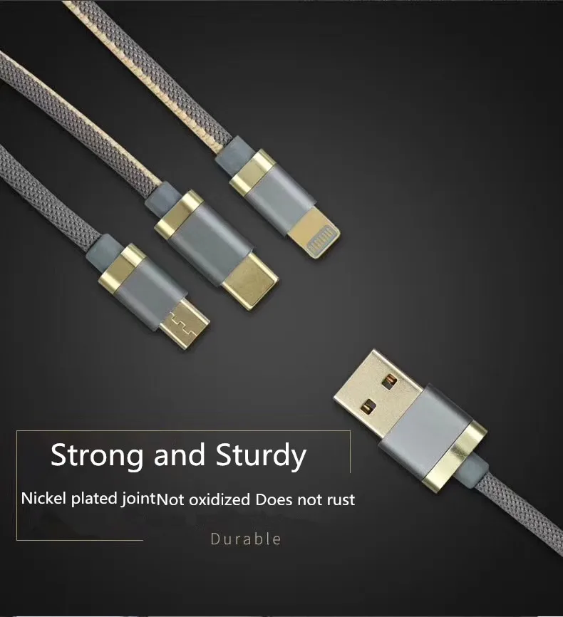 3 в 1 мобильный 2AMAX телефонный кабели для iPhone 6 Samsung Micro USB type C зарядное устройство для Xiaomi huawei Быстрая зарядка type-C Дата кабель