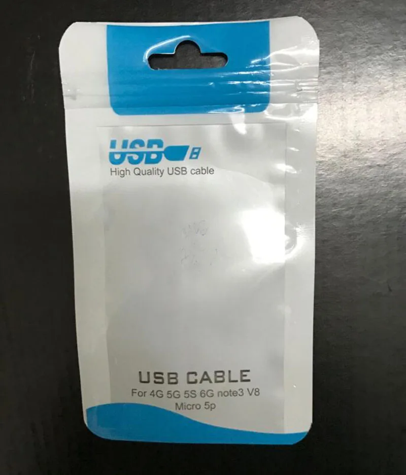8*14 см USB-кабель для передачи данных пластиковая Розничная упаковочная сумка на