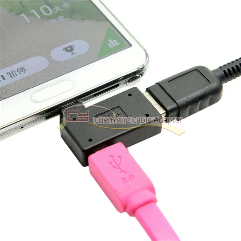 Адаптер хоста Micro USB 2 0 OTG с левым углом 90 градусов и USB-портом для Galaxy S3 S4 S5 Note2 Note3