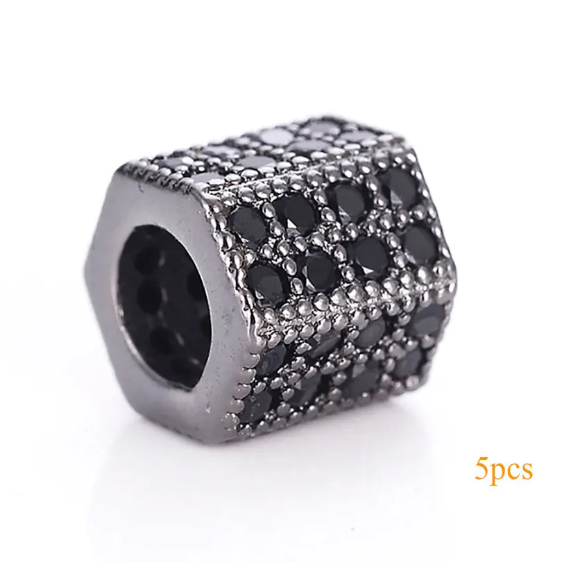 Black-Black-P Neovivi, 5 шт./партия, медная Корона, бусины, Череп, леопард, распорка для шлема, CZ, микро проложенный кубический цирконий, разъем для изготовления ювелирных изделий - Цвет: Black-Black-P