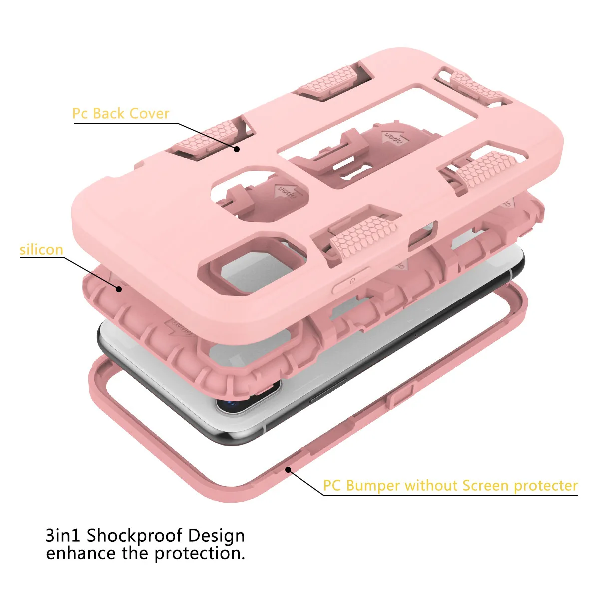 GrandEver 2 In 1 Protective Case For Iphone X C2 Hard Black Rose Gold Red Back Cover Stand | Мобильные телефоны и