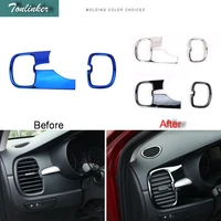 tonlinker cover case sticker for kia k2 rio 2017 car styling 5pcs stainless steel dashboard outlet interior cover stickers