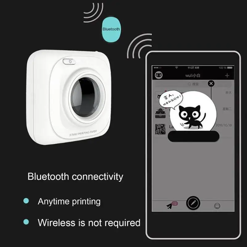 Портативный мини принтер с Bluetooth 4 0 POS Термальный фотопринтер беспроводное