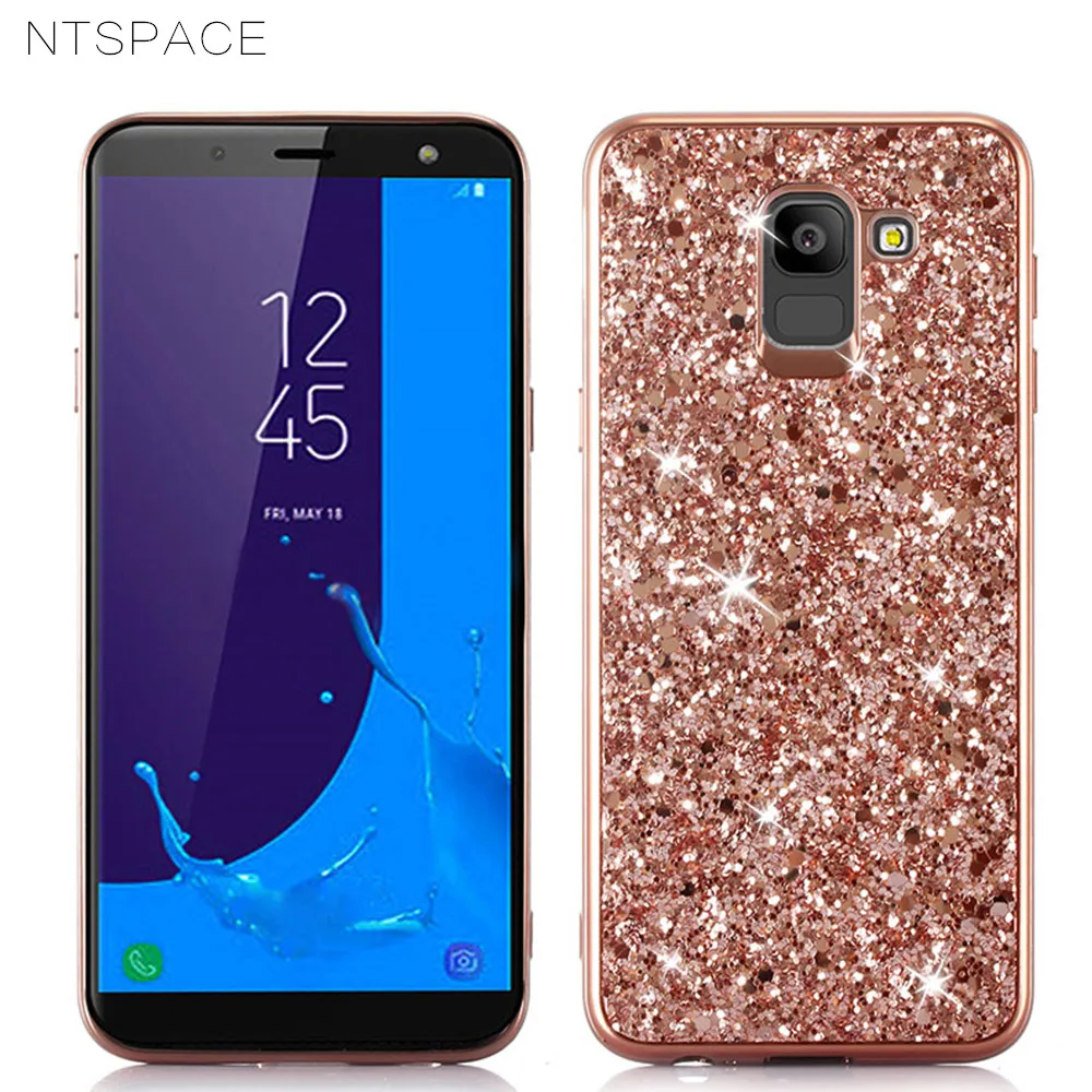 Защитный чехол NTSPACE для Samsung Galaxy J4 J6 Plus J8 2018 блестящий телефона с блестками и