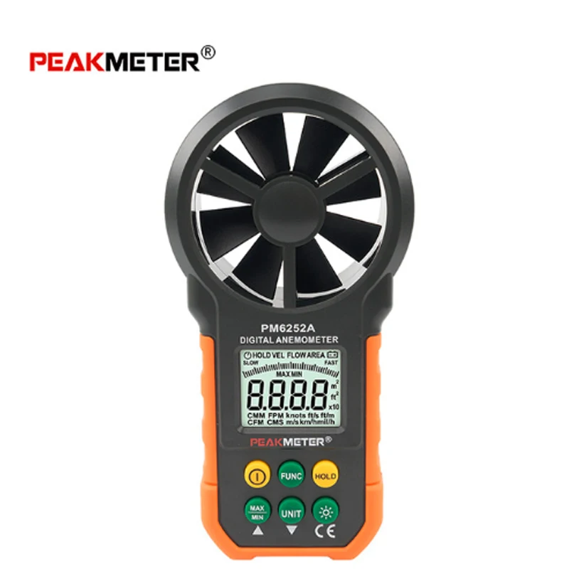 Цифровой анемометр PEAKMETER PM6252A/PM6252B, измеритель скорости ветра, объема воздуха, 30 м/с ЖК-дисплеем PM6252B с RH USB портом