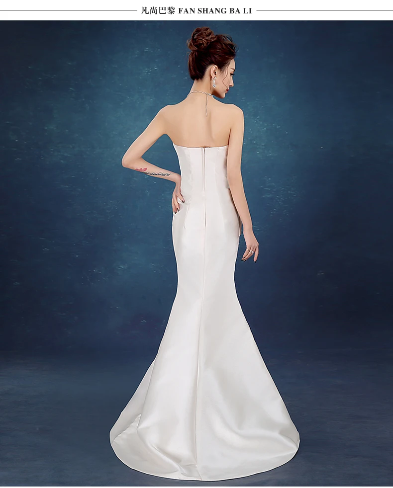 2017 Bridesm soft silk Celebrity Dresses trailing Fish tail Evening Slim Highlight temperament party Dress summer | Свадьбы и