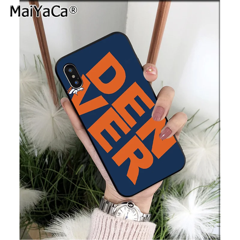Мягкий силиконовый чехол MaiYaCa Denver Broncos из ТПУ для телефона iPhone 6S 6plus 7 7plus 8 8Plus X Xs MAX 5 5S XR