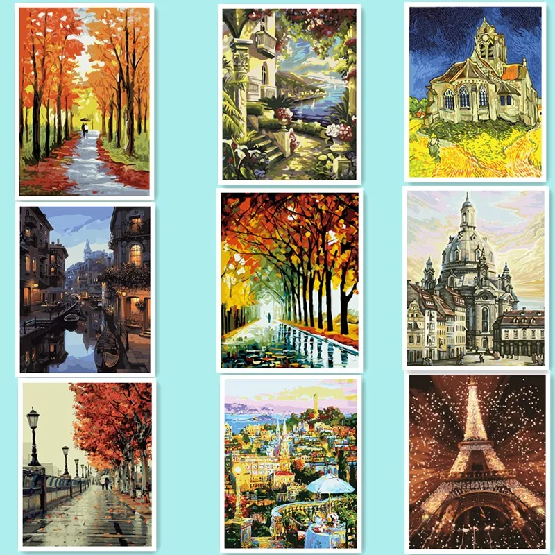 Набор для рисования по номерам на холсте с рамкой|picture on canvas|frame picturehome decor |