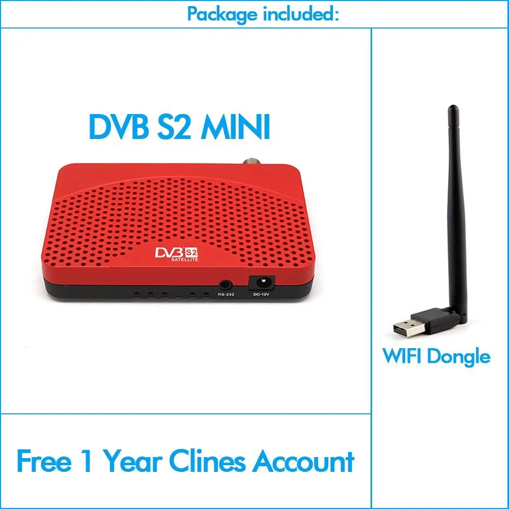 DVB-WIFI-CCCAM Vmade DVB-S2 спутниковый ресивер приставка с 1 год Европа 7 линия Cccam+ USB Wi-Fi Поддержка HD 1080P H.264 Youtube Bisskey - Цвет: DVB-WIFI-CCCAM