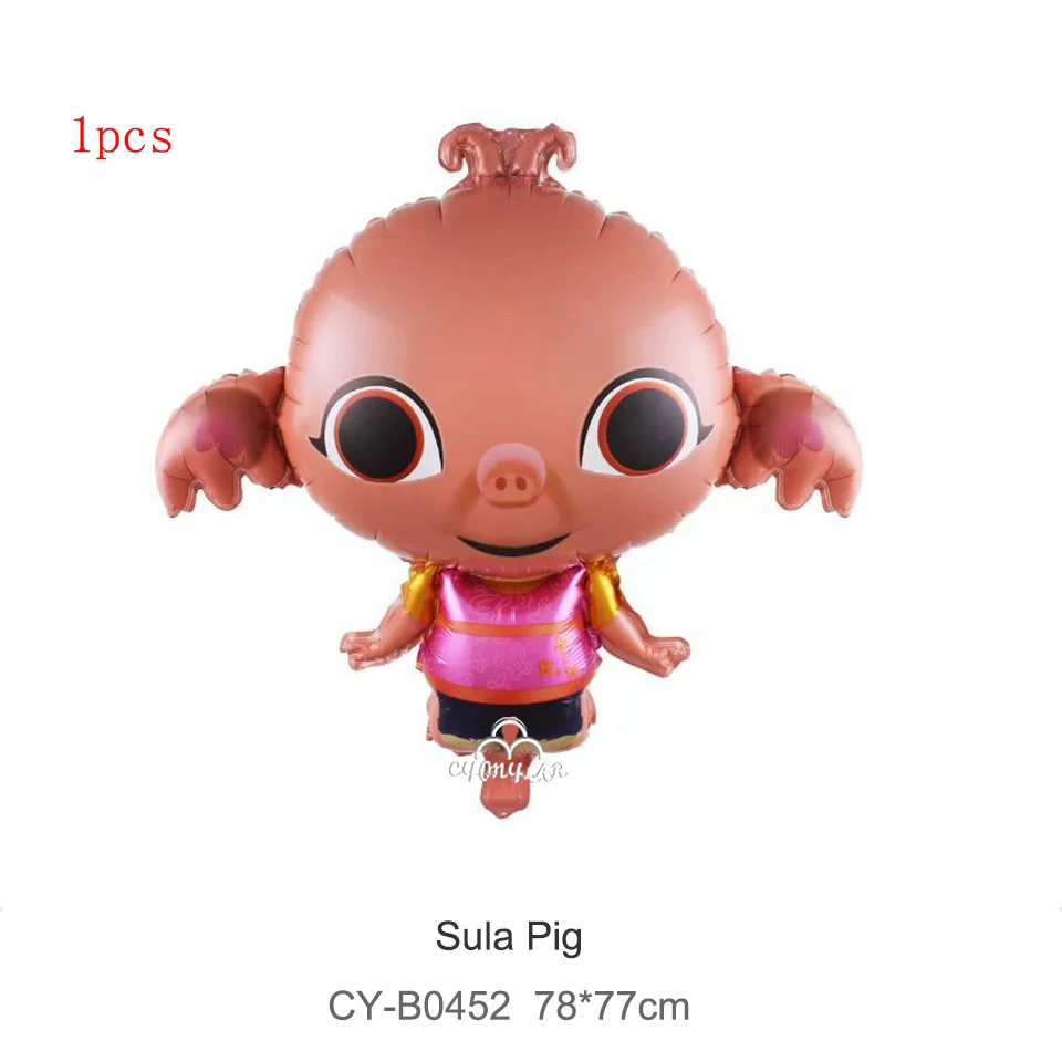 Насыщенный сапфировый Bing Bunny Sula Pig foil воздушный шар мультфильм кролик Гелий воздушные шары Hppy День Рождения украшения для вечеринок игрушки для детей - Цвет: Насыщенный сапфировый