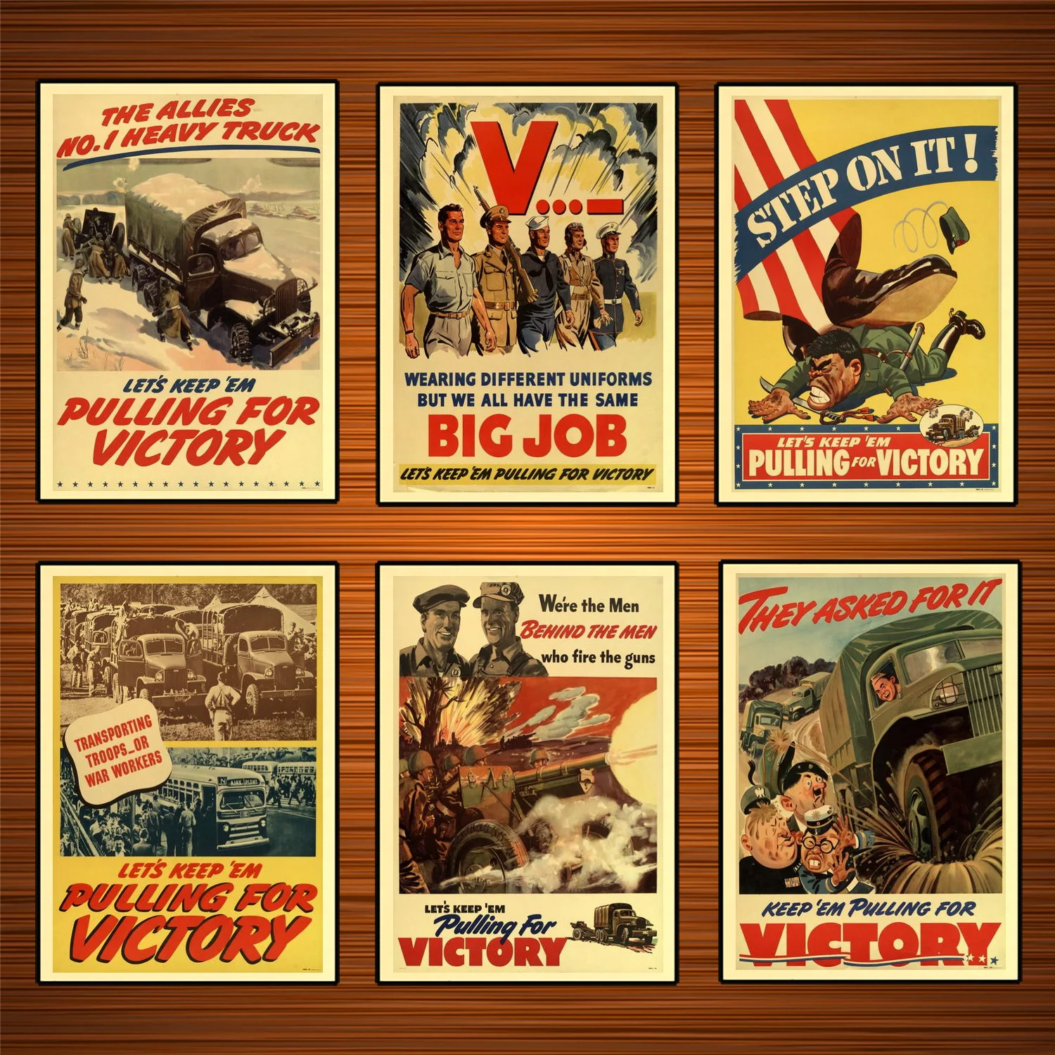 Винтажный пропагандистский постер времен 2 мировой войны в США № 1 с изображением