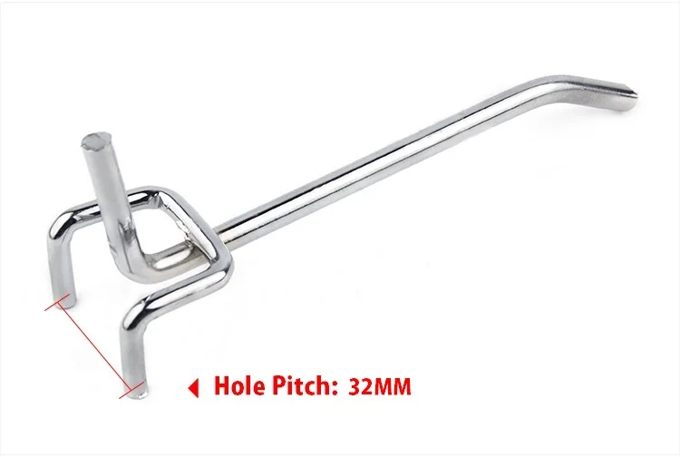 Металлический хромированный крючок для дисплея в супермаркете длиной 100 мм 25