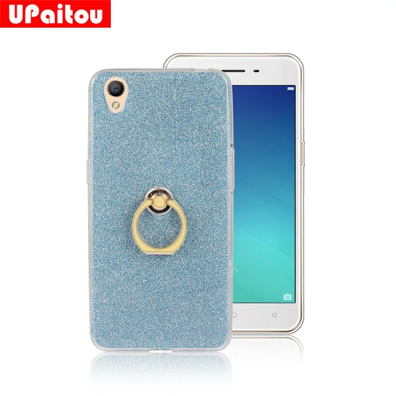 Upaitou с сияющими блестками чехол для OPPO A37 палец кольцо держатель Мягкие TPU
