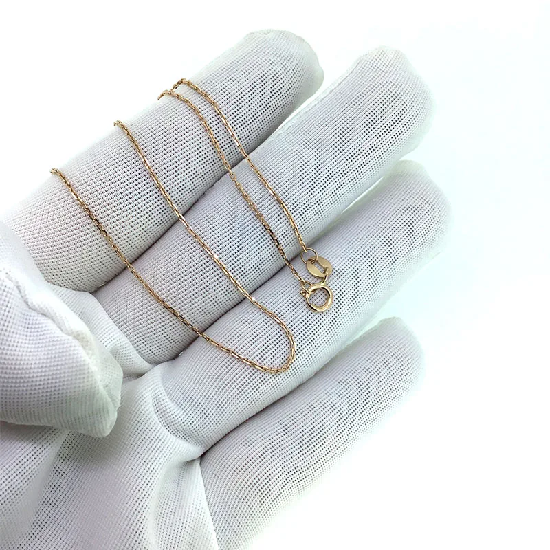 ANI 18 K желтое золото(AU750) цепочка ожерелье для женщин украшения для помолвки крест цепь для кулона 16 дюймов или 18 дюймов