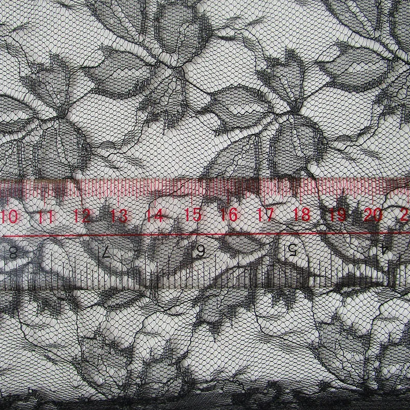 Новый кленовые листья Тюль ажурная ткань модные длинные вечерние платья черные