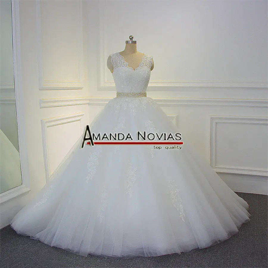 Новинка бальное платье с V образным вырезом Amanda Novias реальные фотографии