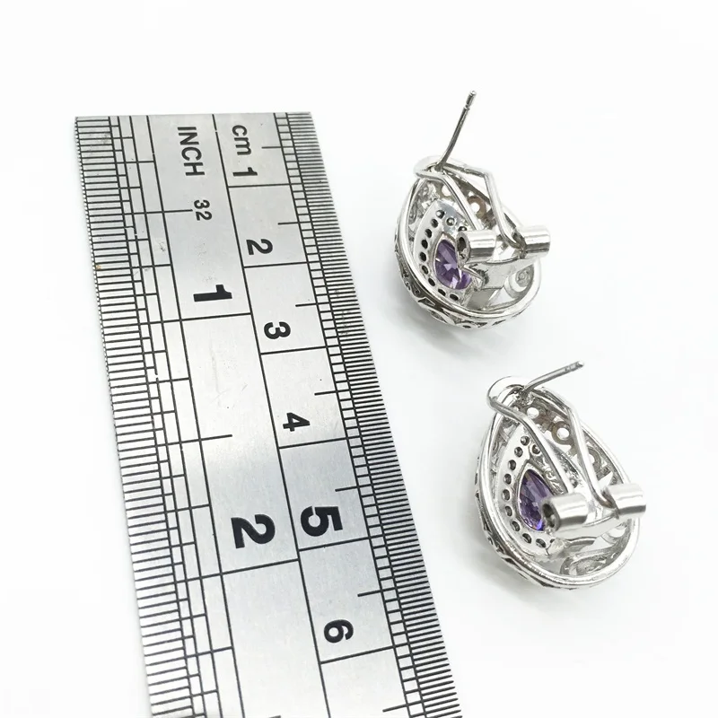 Женский комплект из колье и сердца серебра 925 пробы|jewelry sets|jewelry sets purpleearrings for women ring