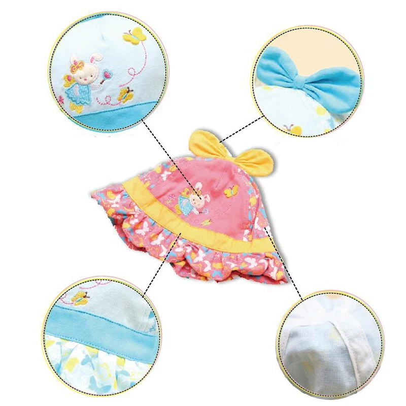 Хлопковая детская шапка с кроликом для мальчиков и девочек Шапочка бантом