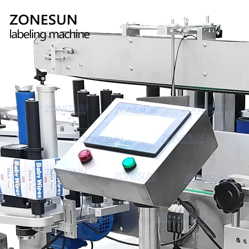 ZONESUN автоматическая двойная двухсторонняя наклейка неправильная квадратная плоская пластиковая бутылка банка крем Этикетировочная машина заводская цена