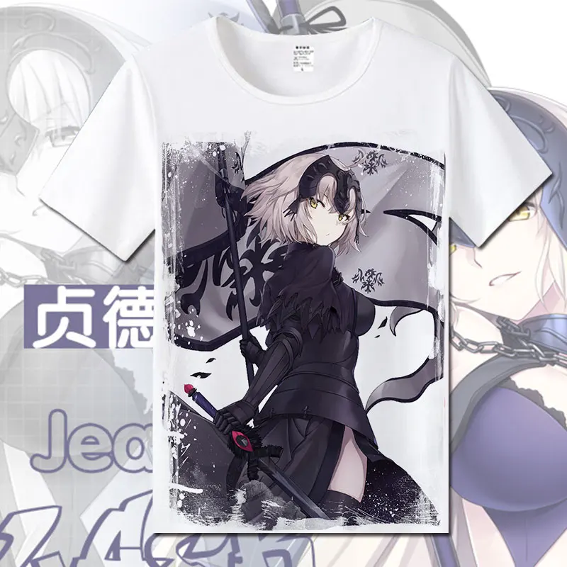 Fate/Grand Order Joan of Arc, хлопковые футболки для женщин, Студенческая футболка Jeanne d'Arc, летняя одежда с круглым вырезом и коротким рукавом, футболки