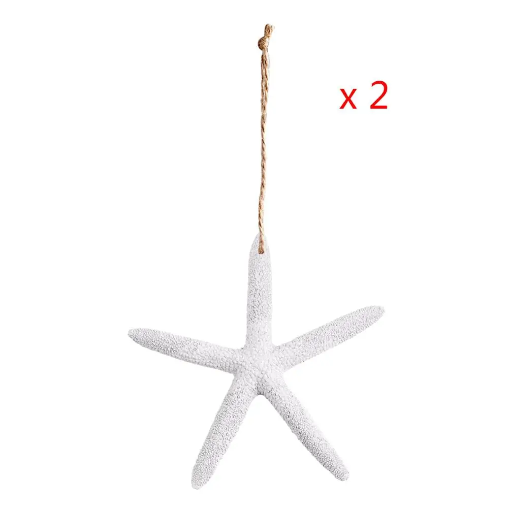 Белый OurWarm 2 шт. искусственная Морская звезда искусственная Смола DIY Craft белый пять пятиконечная Морская звезда пляжные свадебные Рождество украшения - Цвет: Белый