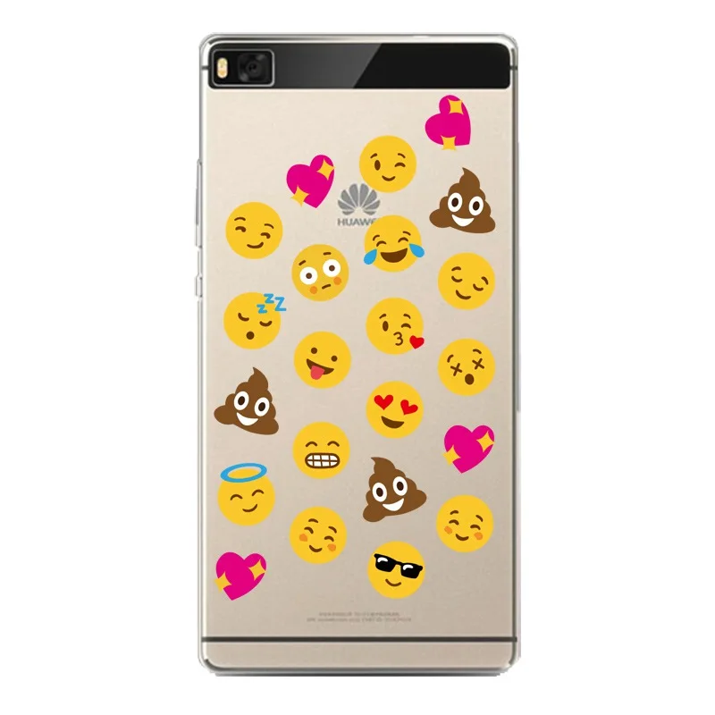 Мягкий Силиконовый ТПУ чехол для телефона huawei P10plus P8 P9lite honor 3c 4c 6a 7 8 9 5c смайлик