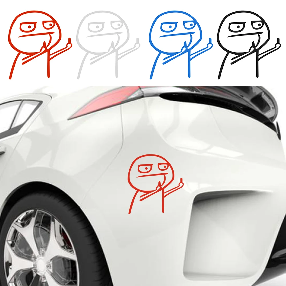 Новинка Сделай Сам мультфильм JDM смешной средний палец Светоотражающая