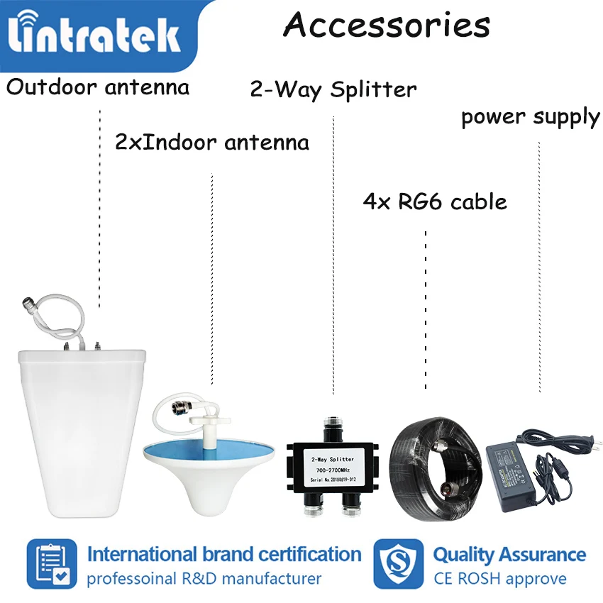 Lintratek 2G 3g 4G GSM WCDMA UMTS DCS LTE 900 1800 2100 МГц трехдиапазонный сотовый усилитель