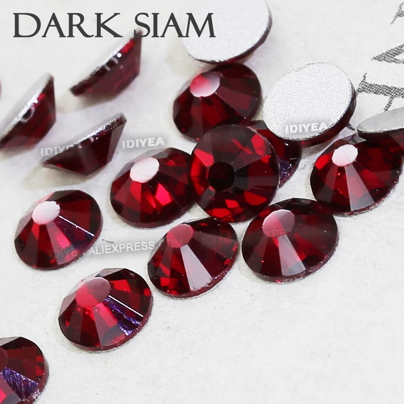 Стразы для дизайна ногтей Dark Siam SS3 SS4 SS5 SS6 SS10 SS20 SS30|dark siam|non hotfixhotfix rhinestones ss6 |