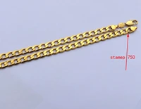pure 18 k yellow gold gf necklace solid stamep au750 23 6 curb chain necklace carat solid birthday valentine gift valuable