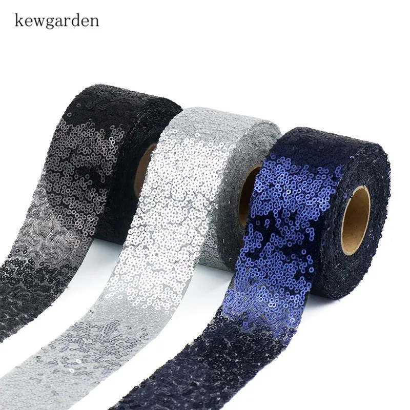 Kewgarden 1 1/4 &quot2&quot 30 мм 50 Блестки Вуаль ткань атласная лента вручную изготовленная DIY