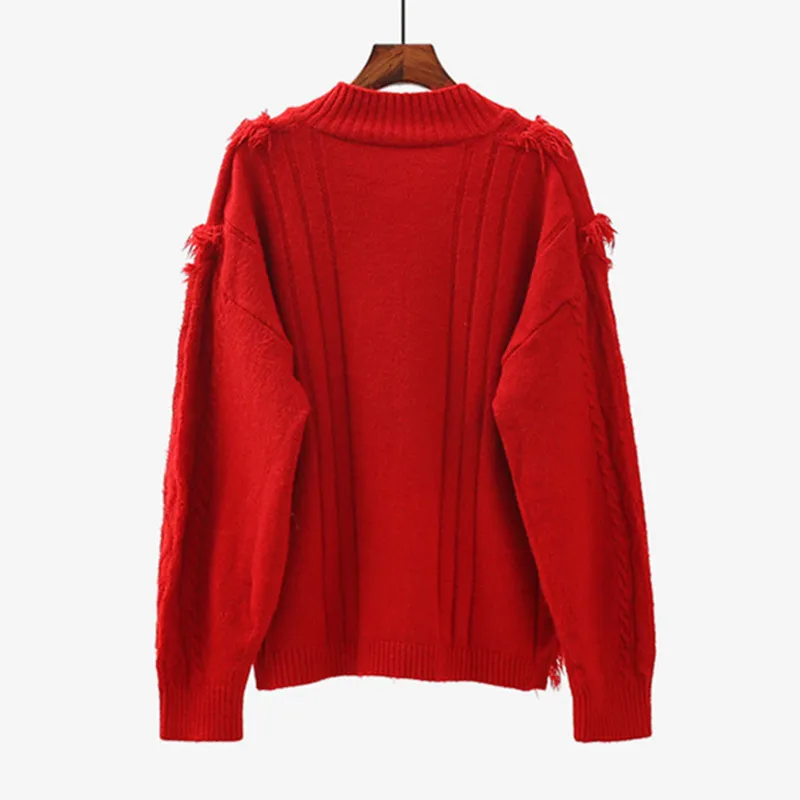 Новинка 2019 весенне-осенний модный вязаный свитер женский с длинными рукавами и