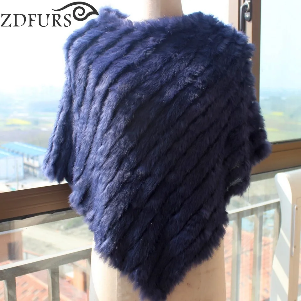 2018 модное меховое пончо вязаная кроличья меховая маленькая накидка Прямая