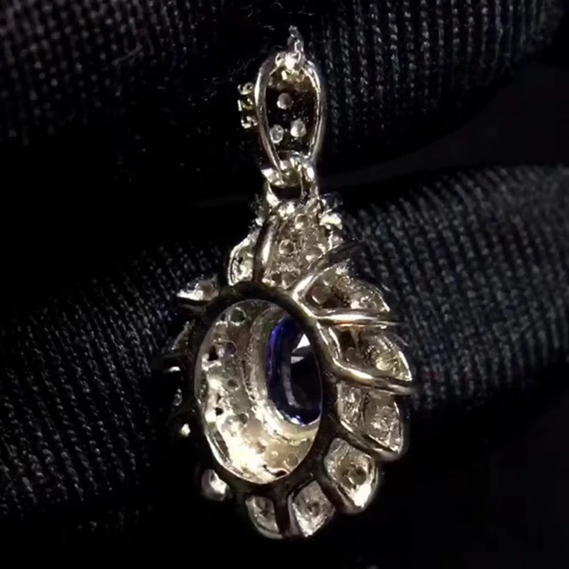 Ослепительно танзанита ожерелье для вечерние 5 мм * 7 ПРИРОДНЫЙ VS класса танзанит