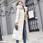 Женская верхняя одежда, зимняя куртка с капюшоном, женские пуховики, женские зимние пальто, новинка 2021, теплое длинное пуховое пальто